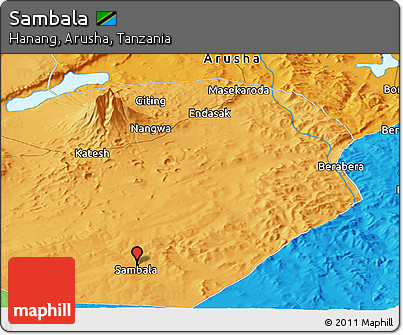Political Panoramic Map of Sambala