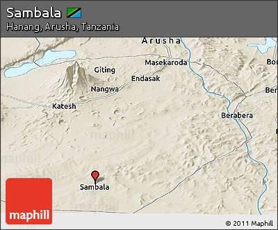 Shaded Relief Panoramic Map of Sambala