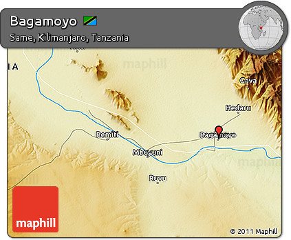 Physical 3D Map of Bagamoyo