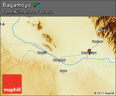 Physical 3D Map of Bagamoyo
