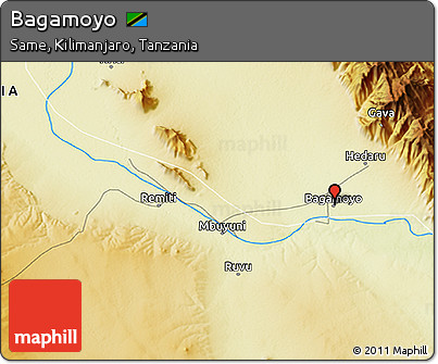 Physical 3D Map of Bagamoyo