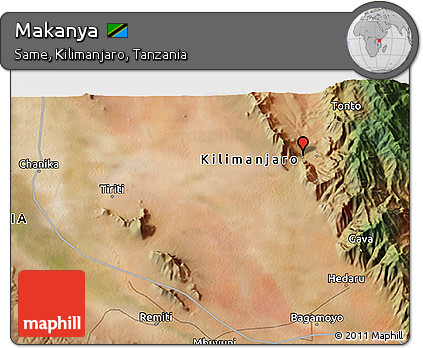 Satellite 3D Map of Makanya