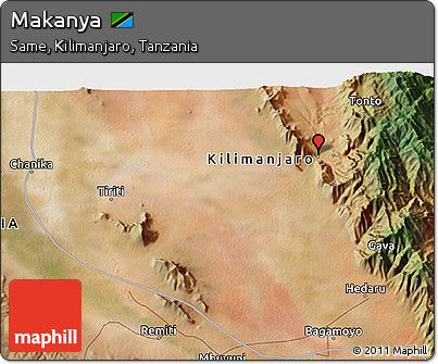 Satellite 3D Map of Makanya