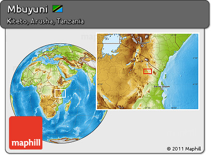 Physical Location Map of Mbuyuni