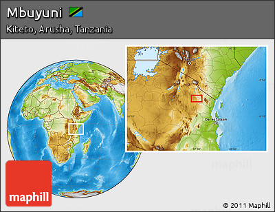 Physical Location Map of Mbuyuni