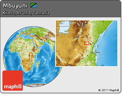 Physical Location Map of Mbuyuni