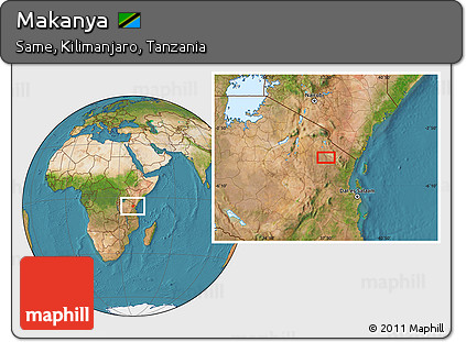 Satellite Location Map of Makanya