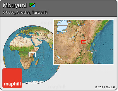Satellite Location Map of Mbuyuni