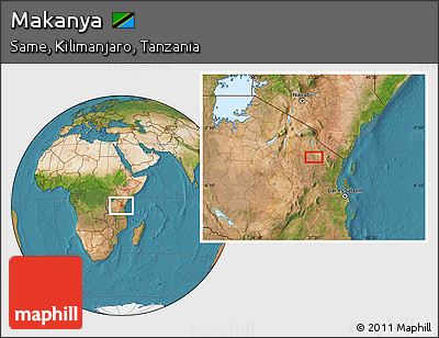 Satellite Location Map of Makanya