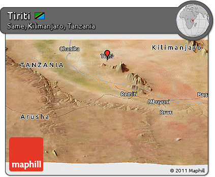 Satellite Panoramic Map of Tiriti