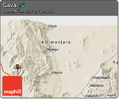 Shaded Relief 3D Map of Gava