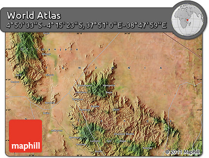 Satellite Map of the Area around 4° 32' 58" S, 38° 19' 30" E