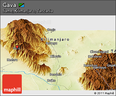 Physical Panoramic Map of Gava