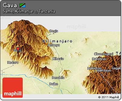 Physical Panoramic Map of Gava
