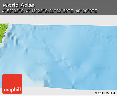 Physical 3D Map of the Area around 4° 32' 58" S, 40° 1' 29" E