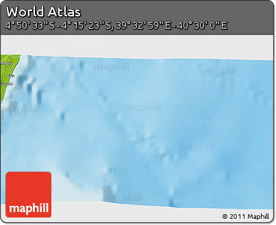 Physical 3D Map of the Area around 4° 32' 58" S, 40° 1' 29" E