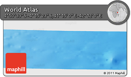Physical Panoramic Map of the Area around 4° 32' 58" S, 41° 43' 30" E