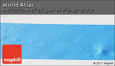 Physical Panoramic Map of the Area around 4° 32' 58" S, 41° 43' 30" E