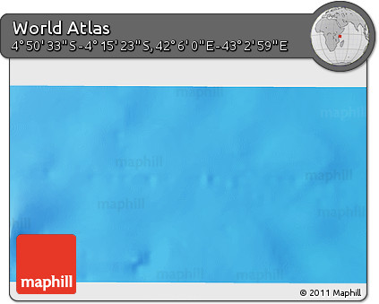 Shaded Relief 3D Map of the Area around 4° 32' 58" S, 42° 34' 30" E