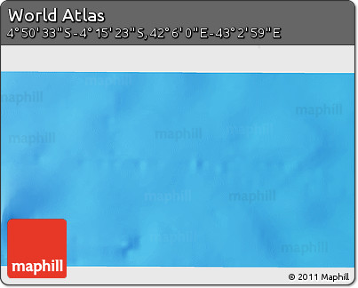 Shaded Relief 3D Map of the Area around 4° 32' 58" S, 42° 34' 30" E