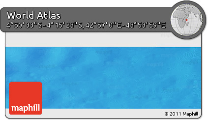 Physical Panoramic Map of the Area around 4° 32' 58" S, 43° 25' 29" E