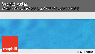 Physical Panoramic Map of the Area around 4° 32' 58" S, 43° 25' 29" E