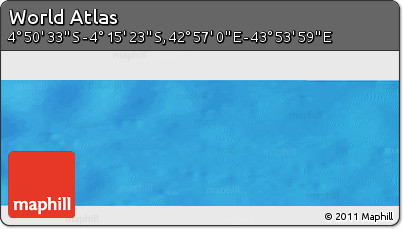 Physical Panoramic Map of the Area around 4° 32' 58" S, 43° 25' 29" E