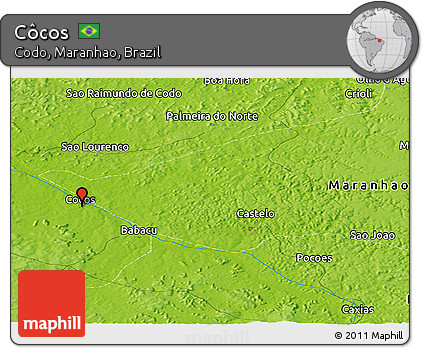 Physical Panoramic Map of Côcos