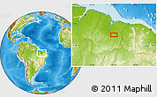 Physical Location Map of the area around 4° 32' 58" S, 44° 7' 30" W