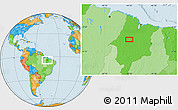 Political Location Map of the area around 4° 32' 58" S, 45° 49' 30" W