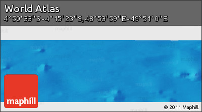 Physical Panoramic Map of the Area around 4° 32' 58" S, 49° 22' 30" E