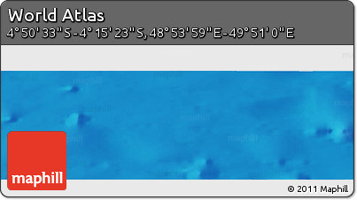Physical Panoramic Map of the Area around 4° 32' 58" S, 49° 22' 30" E