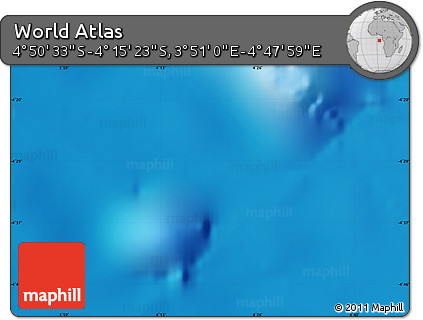 Physical Map of the Area around 4° 32' 58" S, 4° 19' 30" E