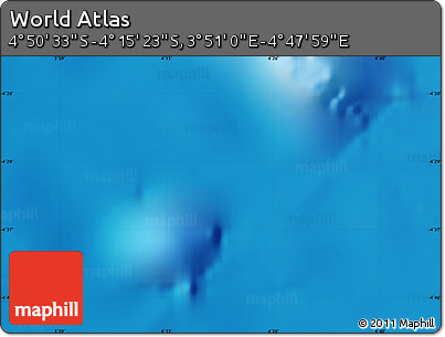 Physical Map of the Area around 4° 32' 58" S, 4° 19' 30" E