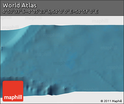 Satellite 3D Map of the Area around 4° 32' 58" S, 54° 28' 30" E