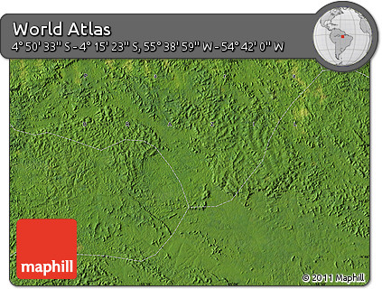 Satellite Map of the Area around 4° 32' 58" S, 55° 10' 29" W