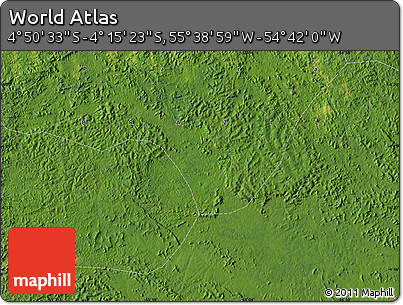 Satellite Map of the Area around 4° 32' 58" S, 55° 10' 29" W