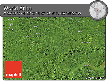 Satellite Map of the Area around 4° 32' 58" S, 56° 52' 30" W