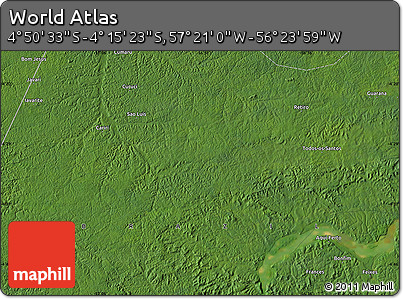 Satellite Map of the Area around 4° 32' 58" S, 56° 52' 30" W