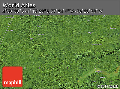 Satellite Map of the Area around 4° 32' 58" S, 56° 52' 30" W