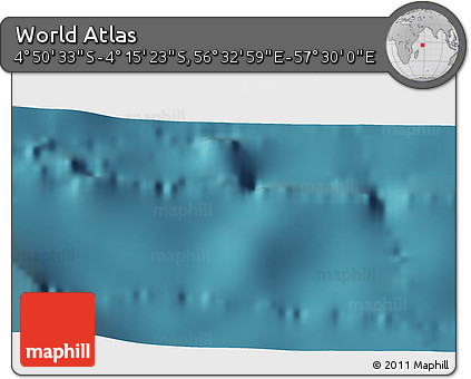 Satellite 3D Map of the Area around 4° 32' 58" S, 57° 1' 29" E