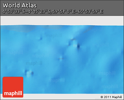 Physical 3D Map of the Area around 4° 32' 58" S, 60° 25' 29" E