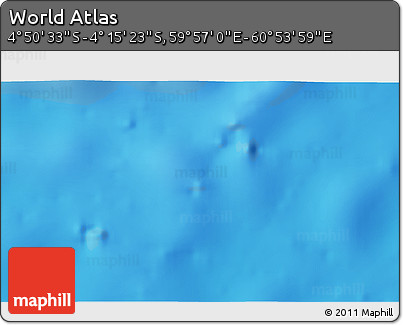 Physical 3D Map of the Area around 4° 32' 58" S, 60° 25' 29" E