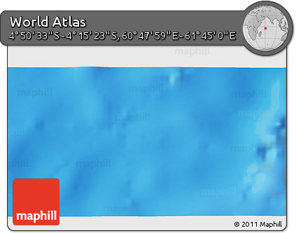 Physical 3D Map of the Area around 4° 32' 58" S, 61° 16' 29" E