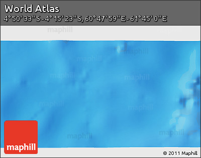 Physical 3D Map of the Area around 4° 32' 58" S, 61° 16' 29" E