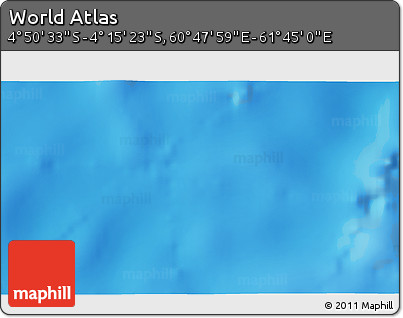 Physical 3D Map of the Area around 4° 32' 58" S, 61° 16' 29" E