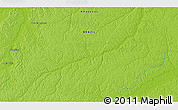 Physical 3D Map of the area around 4° 32' 58" S, 68° 46' 30" W