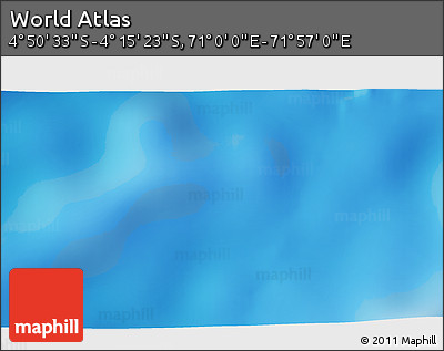 Physical 3D Map of the Area around 4° 32' 58" S, 71° 28' 29" E