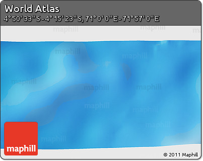 Physical 3D Map of the Area around 4° 32' 58" S, 71° 28' 29" E