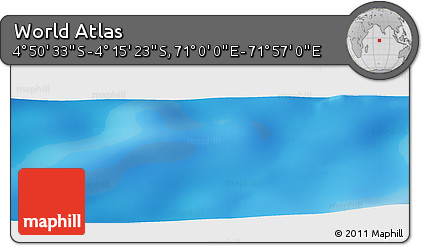 Physical Panoramic Map of the Area around 4° 32' 58" S, 71° 28' 29" E